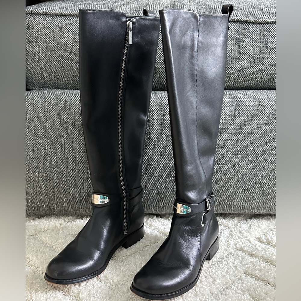 Michael Kors Arley Riding Boot - black leather - 5M